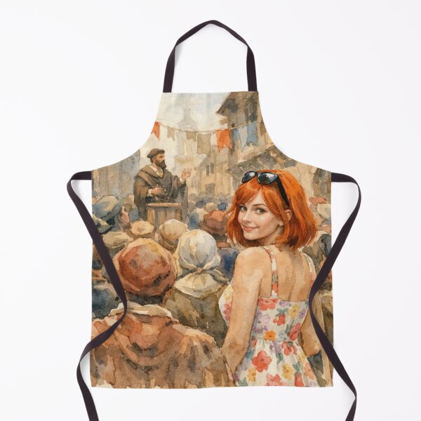 Item preview, Wrong Century, Right Smile - Time Travel Watercolor Art  designed and sold by DunnDunnDunnDunn.