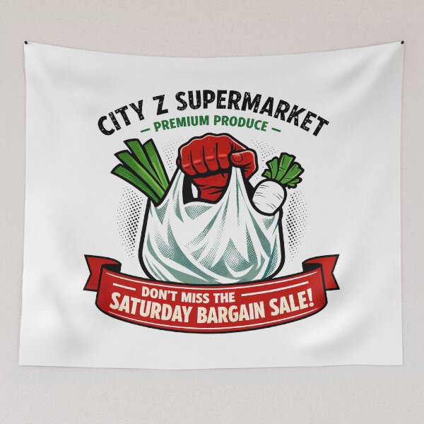 Item preview, City Z Supermarket Saturday Bargain Sale Graphic designed and sold by agearb.