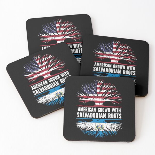Item preview, American Grown with Salvadorian Roots USA Flag designed and sold by CosmoKitsch.