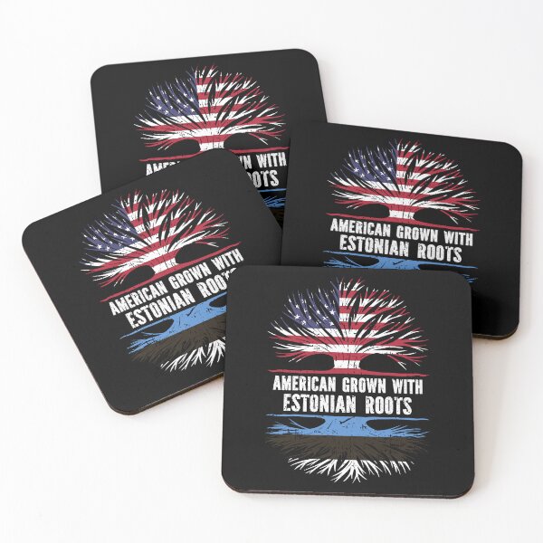 Item preview, American Grown with Estonian Roots USA Flag designed and sold by CosmoKitsch.