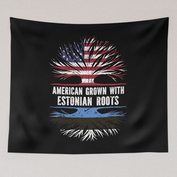 Item preview, American Grown with Estonian Roots USA Flag designed and sold by CosmoKitsch.