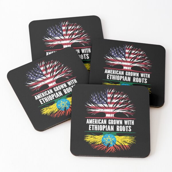 Item preview, American Grown with Ethiopian Roots USA Flag designed and sold by CosmoKitsch.