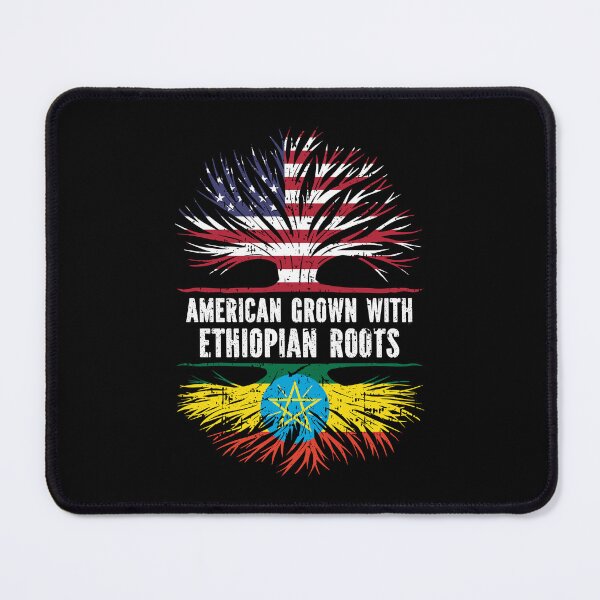 Item preview, American Grown with Ethiopian Roots USA Flag designed and sold by CosmoKitsch.