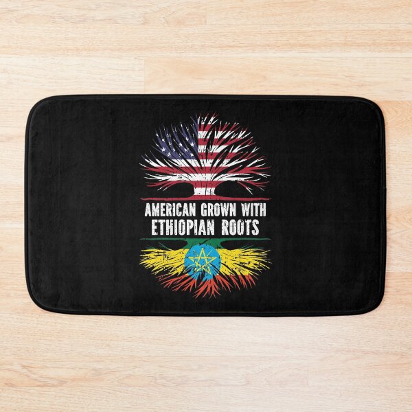 Item preview, American Grown with Ethiopian Roots USA Flag designed and sold by CosmoKitsch.