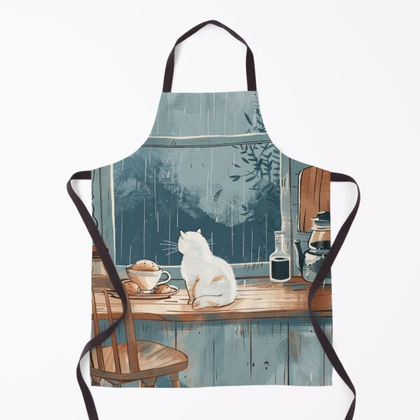 Item preview, Rainy Window Stillness – Cozy Cat Kitchen designed and sold by JLCableStudio.