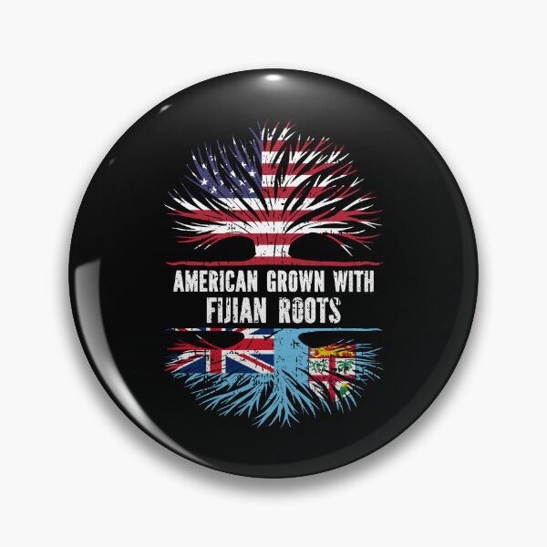 Item preview, American Grown with Fijian Roots USA Flag designed and sold by CosmoKitsch.