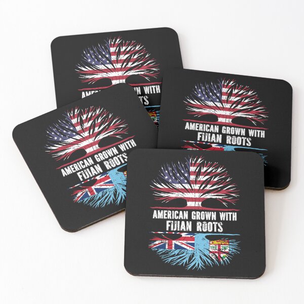 Item preview, American Grown with Fijian Roots USA Flag designed and sold by CosmoKitsch.