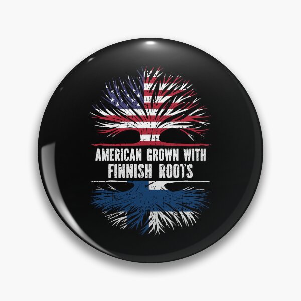 Item preview, American Grown with Finnish Roots USA Flag designed and sold by CosmoKitsch.
