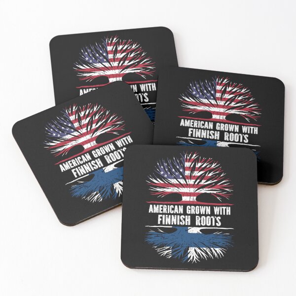 Item preview, American Grown with Finnish Roots USA Flag designed and sold by CosmoKitsch.