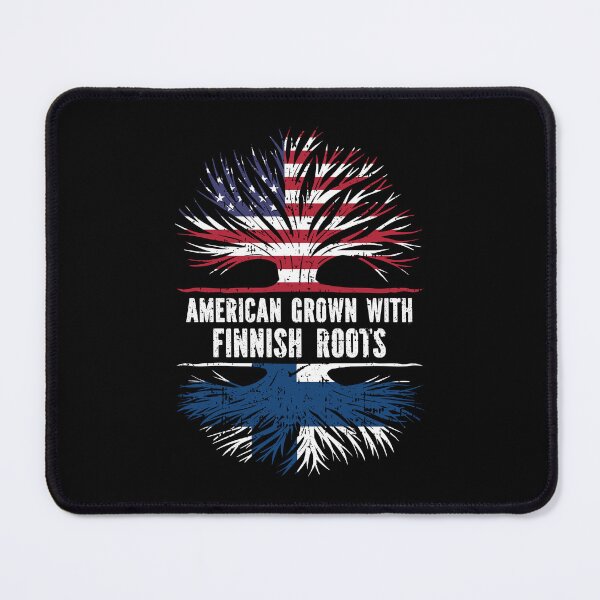Item preview, American Grown with Finnish Roots USA Flag designed and sold by CosmoKitsch.