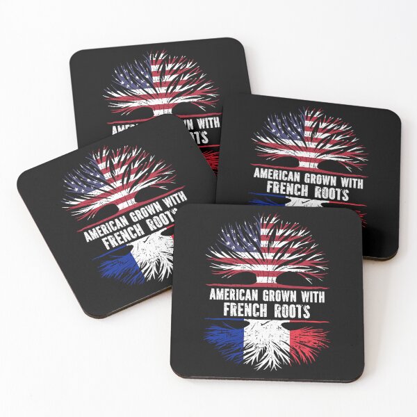 Item preview, American Grown with French Roots USA Flag designed and sold by CosmoKitsch.