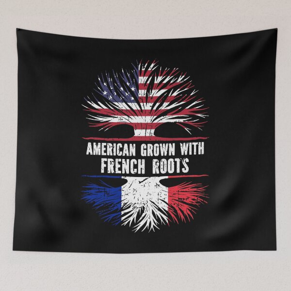 Item preview, American Grown with French Roots USA Flag designed and sold by CosmoKitsch.