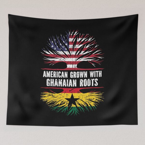 Item preview, American Grown with Ghanaian Roots USA Flag designed and sold by CosmoKitsch.