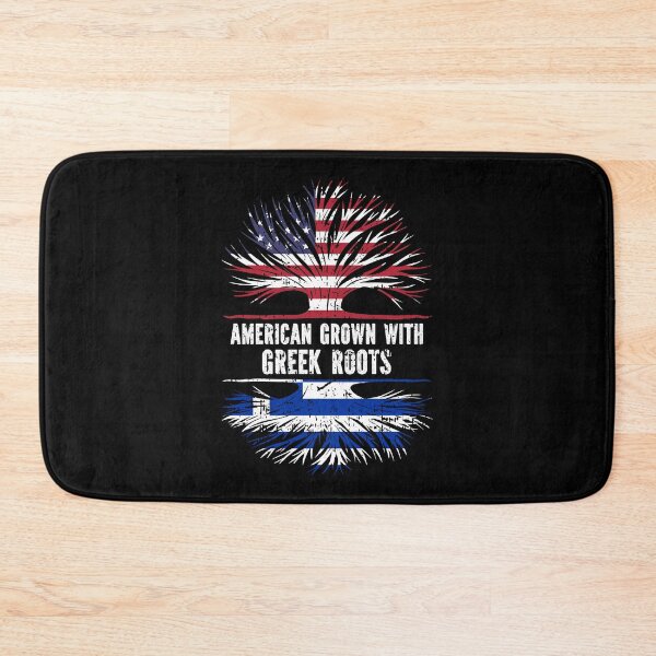 Item preview, American Grown with Greek Roots USA Flag designed and sold by CosmoKitsch.