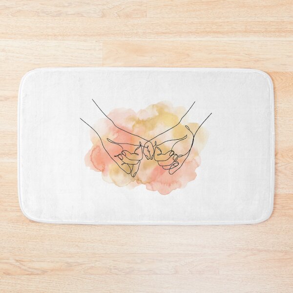 Item preview, Minimalist Pinky Swear Line Art with Peach Watercolor designed and sold by Ich-Studio.