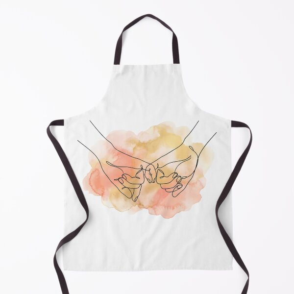 Item preview, Minimalist Pinky Swear Line Art with Peach Watercolor designed and sold by Ich-Studio.