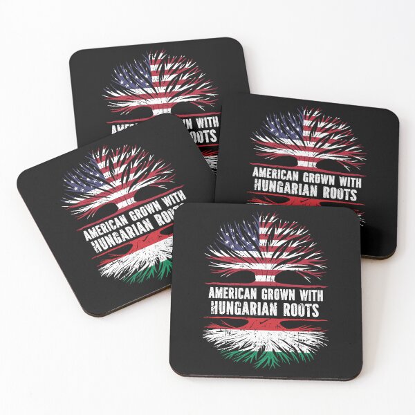 Item preview, American Grown with Hungarian Roots USA Flag designed and sold by CosmoKitsch.