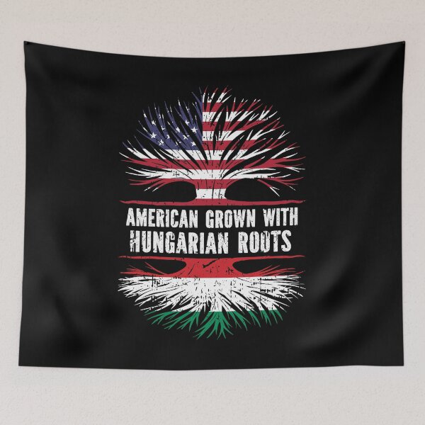 Item preview, American Grown with Hungarian Roots USA Flag designed and sold by CosmoKitsch.