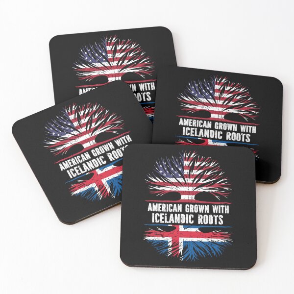 Item preview, American Grown with Icelandic Roots USA Flag designed and sold by CosmoKitsch.