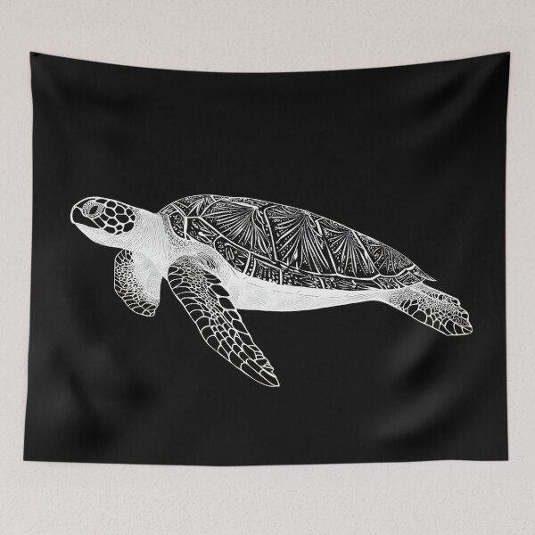 Item preview, Turtle swims in dark water designed and sold by anytka.
