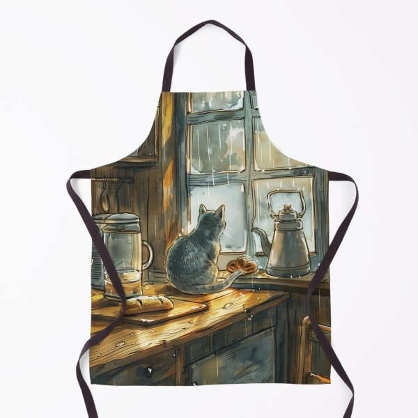 Item preview, Rainy Window Stillness – Cozy Cat Kitchen designed and sold by JLCableStudio.