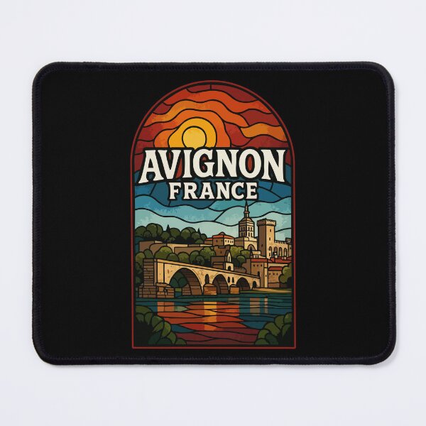 Item preview, Avignon France Retro Stained Glass Art Travel designed and sold by TomFrontierArt.