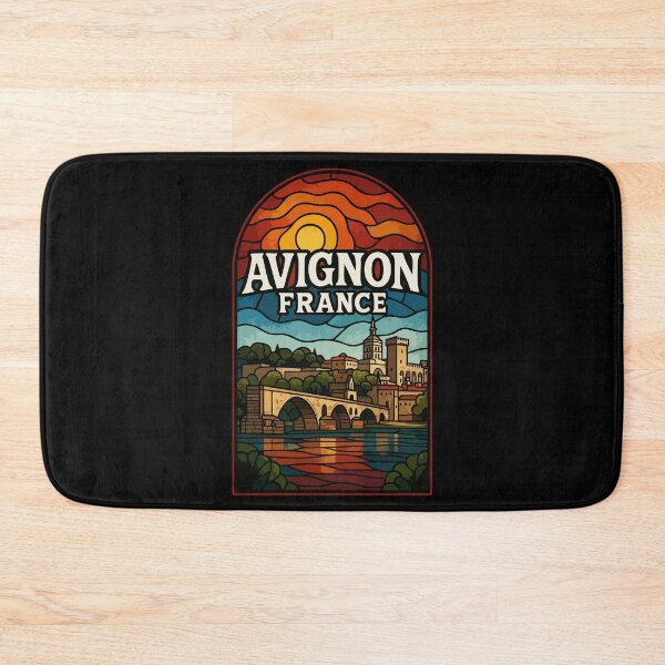 Item preview, Avignon France Retro Stained Glass Art Travel designed and sold by TomFrontierArt.
