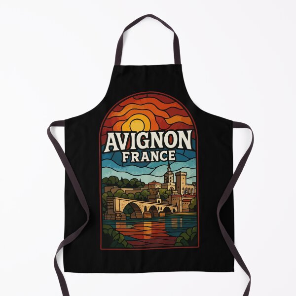 Item preview, Avignon France Retro Stained Glass Art Travel designed and sold by TomFrontierArt.