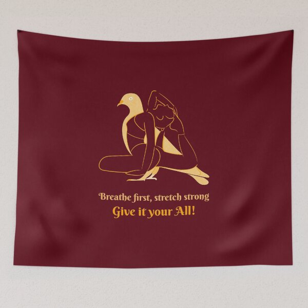 Item preview, Breathe First Stretch Strong Dove Yoga Pose – Divine Spirit Animal Art designed and sold by WellspringXflow.