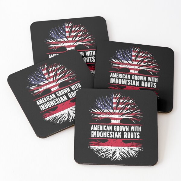 Item preview, American Grown with Indonesian Roots USA Flag designed and sold by CosmoKitsch.