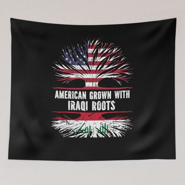 Item preview, American Grown with Iraqi Roots USA Flag designed and sold by CosmoKitsch.