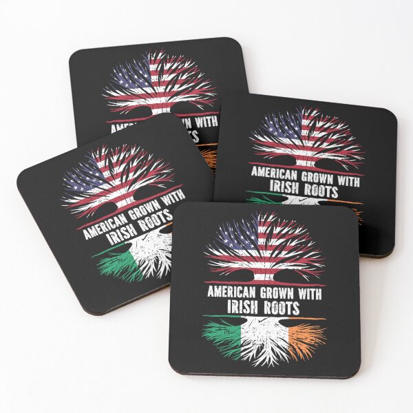 Item preview, American Grown with Irish Roots USA Flag designed and sold by CosmoKitsch.