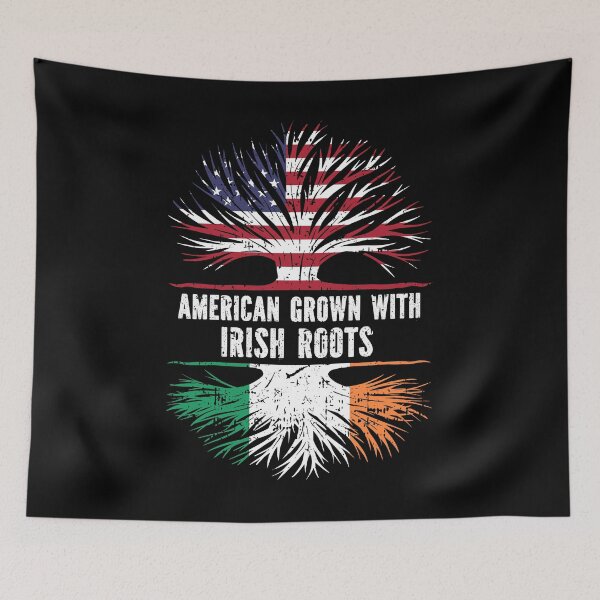 Item preview, American Grown with Irish Roots USA Flag designed and sold by CosmoKitsch.