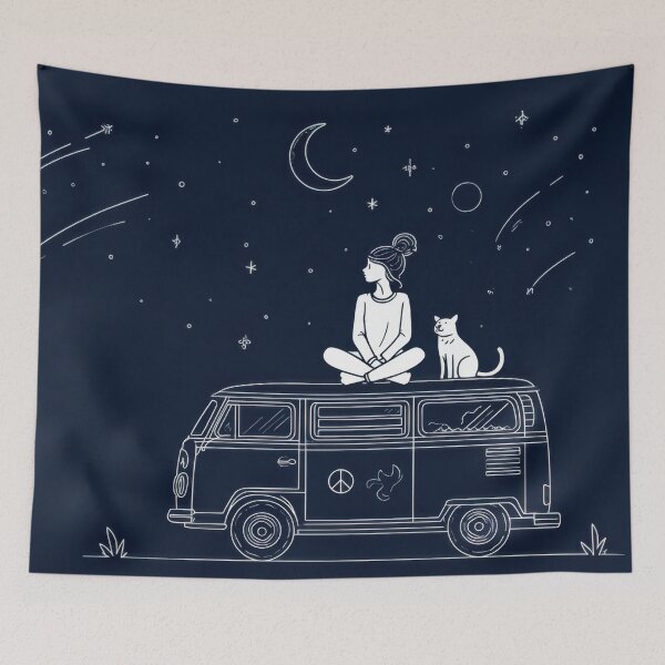 Item preview, Night sky view from a van designed and sold by anytka.