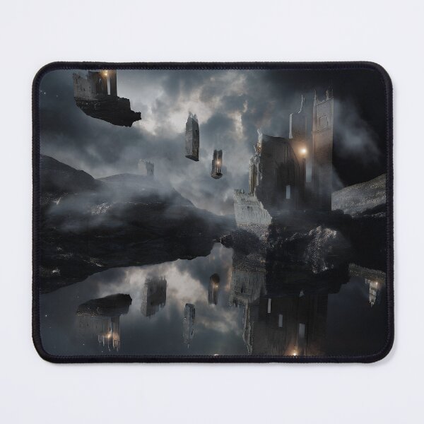 Item preview, Surreal Floating Gothic Ruins with Perfect Mirror Reflection in Starry Night designed and sold by EK-World.