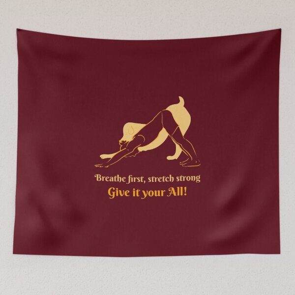 Item preview, Breathe First Stretch Strong Dog Yoga Pose – Faithful Spirit Animal Art designed and sold by WellspringXflow.