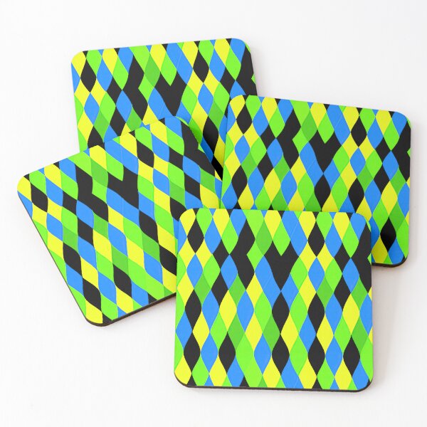 Item preview, Neon Green and Blue Harlequin Diamond Pattern designed and sold by Piotrek0001.