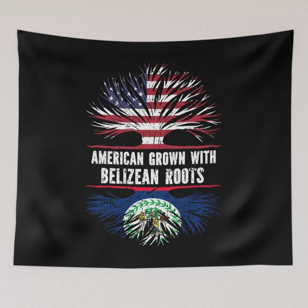 Item preview, American Grown with Belizean Roots USA Flag designed and sold by CosmoKitsch.