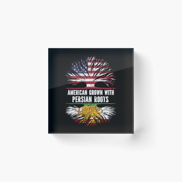 Item preview, American Grown with Persian Roots USA Flag designed and sold by CosmoKitsch.
