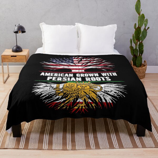 Item preview, American Grown with Persian Roots USA Flag designed and sold by CosmoKitsch.