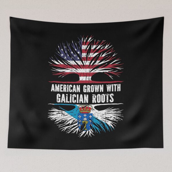 Item preview, American Grown with Galician Roots USA Flag designed and sold by CosmoKitsch.