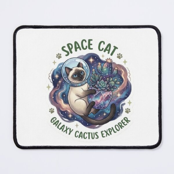 Item preview, Space Cat Galaxy Cactus Explorer - Cosmic Succulent Sticker designed and sold by Barkashow.