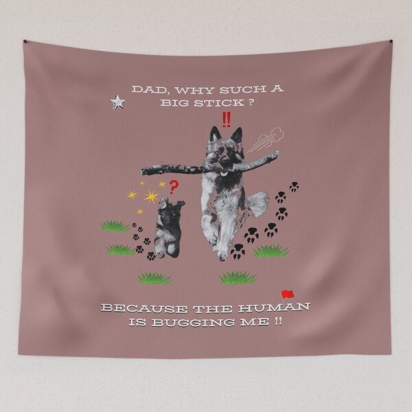 Item preview, Funny German Shepherd Dad Meme – Big Stick Dog Comic | Dog Humor Design designed and sold by InkWaveX.