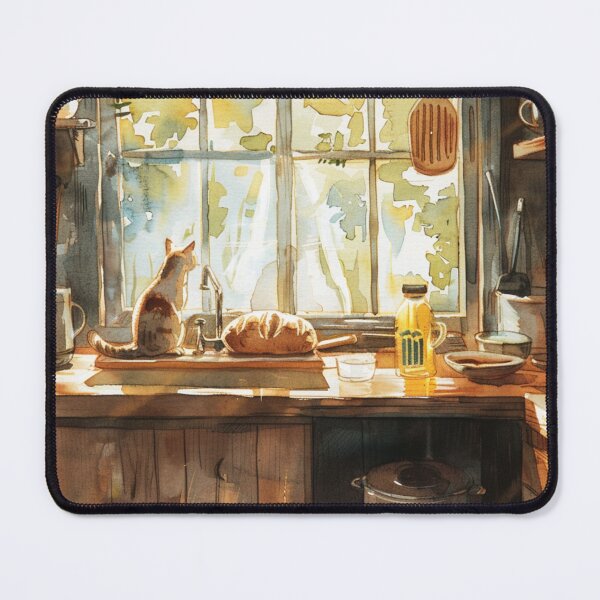 Item preview, Sunlit Kitchen Quiet – Cozy Cat Window Scene designed and sold by JLCableStudio.