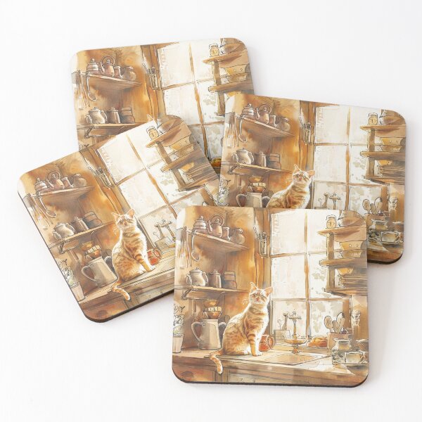 Item preview, Sunlit Kitchen Quiet – Cozy Cat Window Scene designed and sold by JLCableStudio.