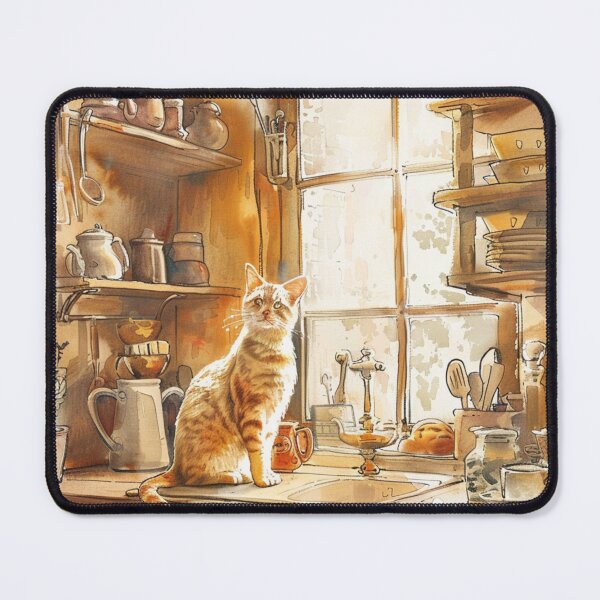 Item preview, Sunlit Kitchen Quiet – Cozy Cat Window Scene designed and sold by JLCableStudio.