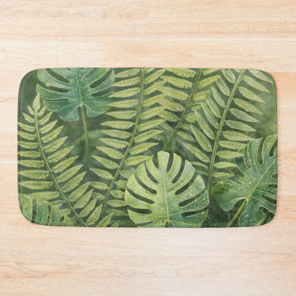 Item preview, Tropical Monstera and Fern Leaves with Water Droplets – Botanical Nature Photography designed and sold by Artondra Hall.