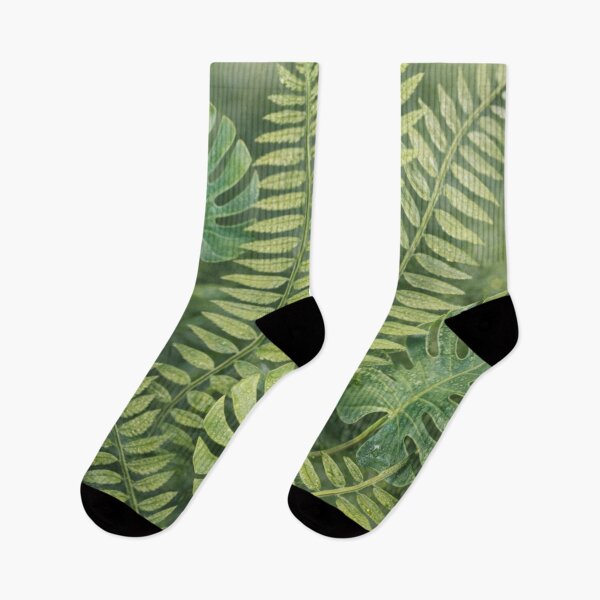 Item preview, Tropical Monstera and Fern Leaves with Water Droplets – Botanical Nature Photography designed and sold by Artondra Hall.
