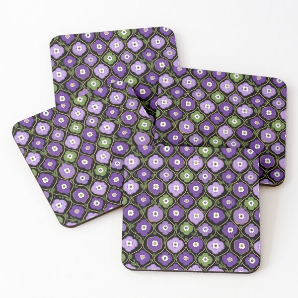 Item preview, Dark Purple Geometric Floral Grid Pattern designed and sold by Piotrek0001.