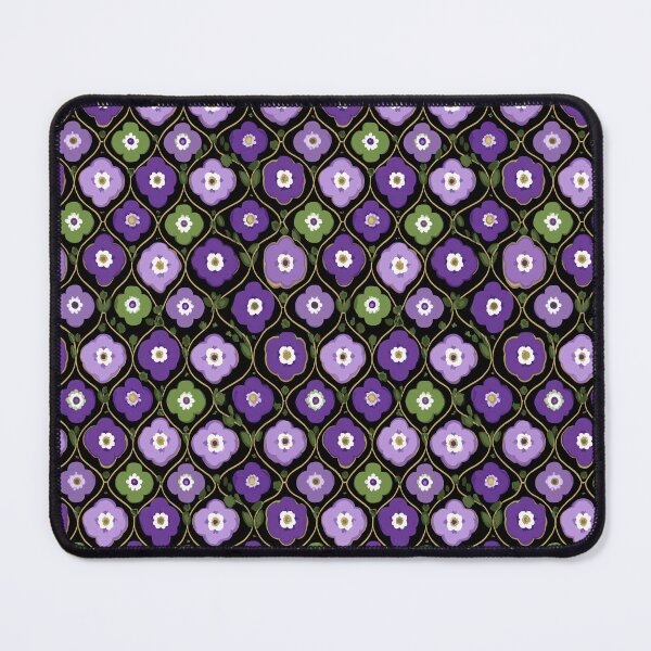 Item preview, Dark Purple Geometric Floral Grid Pattern designed and sold by Piotrek0001.